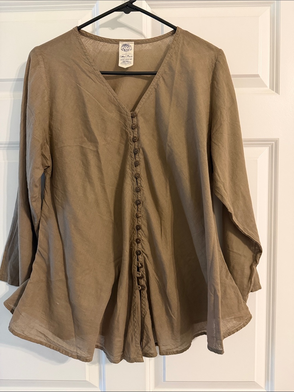 Cotton Flower - 100% COTTON Long-Sleeve Button-Down Top | Size: S